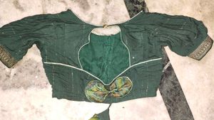 Emerald Green Saree with Gold Print
