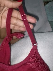 30(75cm) Size Padded  Maroon Bra And Panty Set