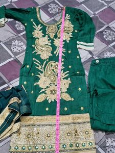 Emerald Green Embroidered Kurta Set