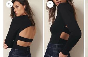 Black Cut-out Back Long Sleeve Top