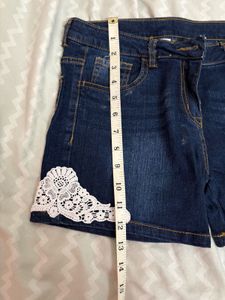 Denim Lace Shorts