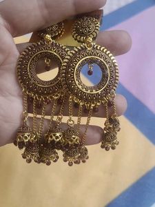 Boho Oxidized Jhumka Earrings