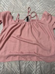 Dusty Pink Cold Shoulder Top
