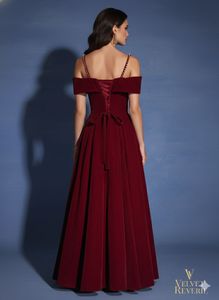 Elegant Velvet Off-Shoulder Gown