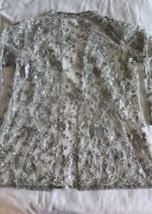 Embellished Net Jacket/Cape