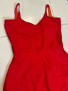 Vibrant Red Spaghetti Strap Dress