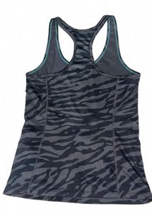 H&amp;M Zebra Print Athletic Black And Grey Tank Top