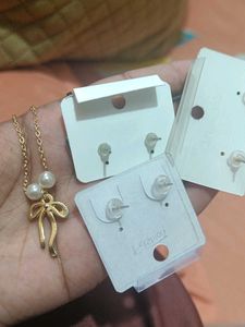 Cute Bow &amp; Heart Jewelry Set