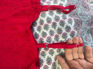 Vibrant Red Ethnic Midi dress