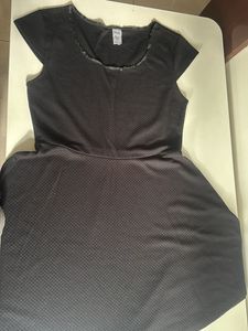 Black Textured Peplum Dress