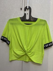 Neon Twist Front Crop Top