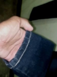 Dark Wash Jeans with White Stitching