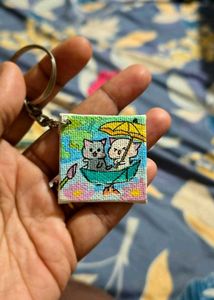 Cute Cat Couple Keychain