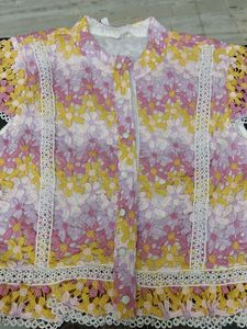 Floral Lace Button-Up Top