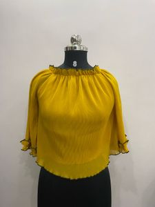 Chic Yellow Pleated Top