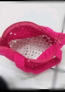 Handmade Pink Crochet Handbag