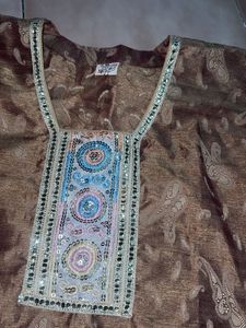 Beautiful Brown Embroidered Kurta