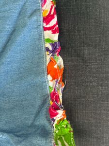 Cute Denim Shorts with Floral Trim