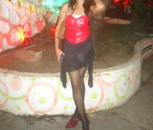 Red Faux Leather corset top