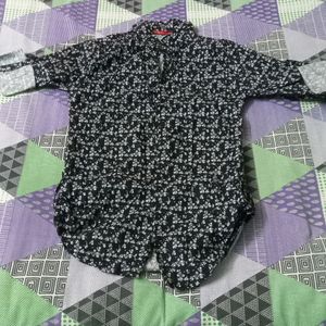 Black Floral Print Shirt