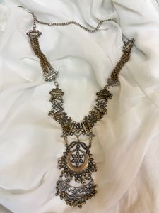 Ethnic Oxidized Silver Necklace Set