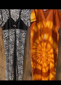 Zebra Print Dress with Black Accents