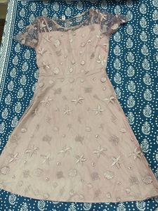 Seashell Embroidered Mesh Dress