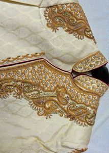 Elegant Cream &amp; Gold Sherwani
