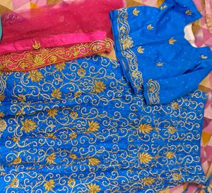 Indian Blue Embroidered Lehenga Choli
