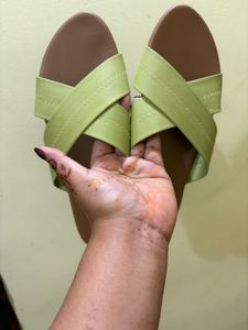 Lime Criss-Cross Sandals