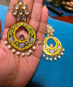 Elegant Yellow Floral Dangle Earrings