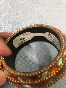 Exquisite Beaded Gold Bangle