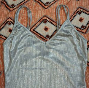 Sparkly Silver Camisole Top
