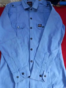 Superdry Men's Light Blue Casual thick Shirt