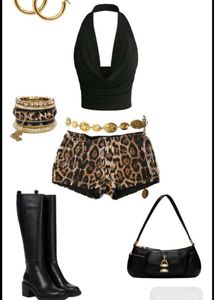 viral Sequin Sparkly Leopard Print Shorts