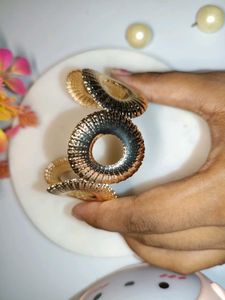 Unique Gold Tone Open Bangle