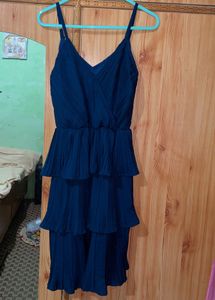 Navy Blue Tiered Party Dress