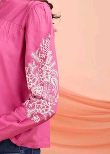 Elegant Pink Embroidered  Top