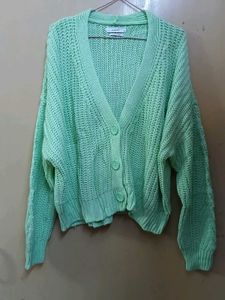 Chic Mint Green Knit Cardigan