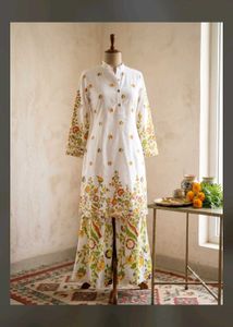 Embroidered White Kurta with Palazzo Set