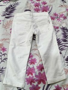 White Denim Jeans with Sparkle Detail
