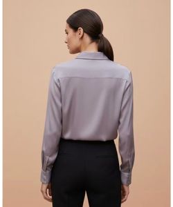 Satin Button-Up Shirt