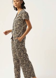 Stylish Zebra Print Pajama Set