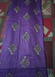 Purple Dress Material with Embellishments