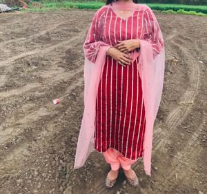 Beautiful Maroon Kurta Set with Dupatta