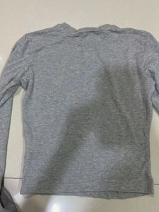 Grey Long Sleeve fitted Top