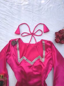 Hot pink Dori neck corset kurti 🩷