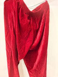 Elegant Maroon Velvet Kurta pant