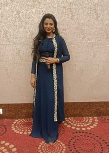 Elegant Navy Blue Embroidered Kurta Set