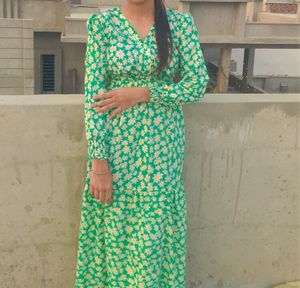 Green Floral Maxi Dress
